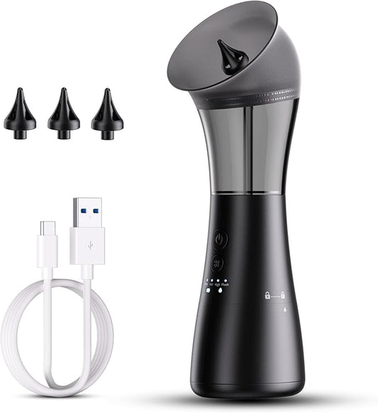 Upgraded Ear Wax Removal Kit, 4-Mode Electric Ear Cleaner - IPX7 Waterproof, Earwax Cleaning Kit with Water Temperature Sensor, 2in1 Waste Tank Design for Home Use