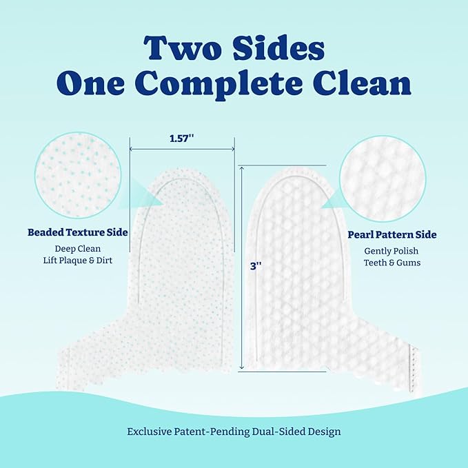 Dog Teeth Cleaning Wipes, Pet Finger Dental Wipes for Dogs & Cats, Dual-Sided, 6-in-1 Herbal Formula, Remove Plaque & Tartar, Freshen Breath, No-Rinse Toothbrushing Wipes - 50 PCS, Unflavored