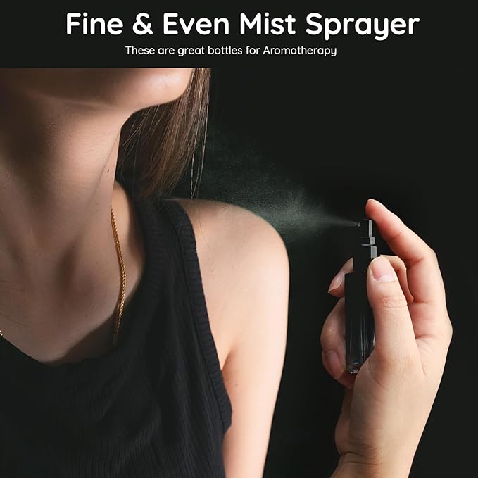 Segbeauty Perfume Travel Refillable, 10 Packs Glass Perfume Bottles for Toiletries, 10ML Mini Pocket Perfume Dispensing Bottle Atomizer Fine Mist Sprayer Set with 2 Extra Pump, Funnel and Dropper