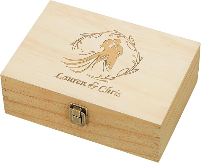 Personalized Wedding Memory Box for Keepsakes Custom Engraved Keepsake Box for Bridal Gifts Photos Jewelry Mementos - Storage Boxes for Valentine's day Newlyweds Anniversaries Engagement Bridal Shower