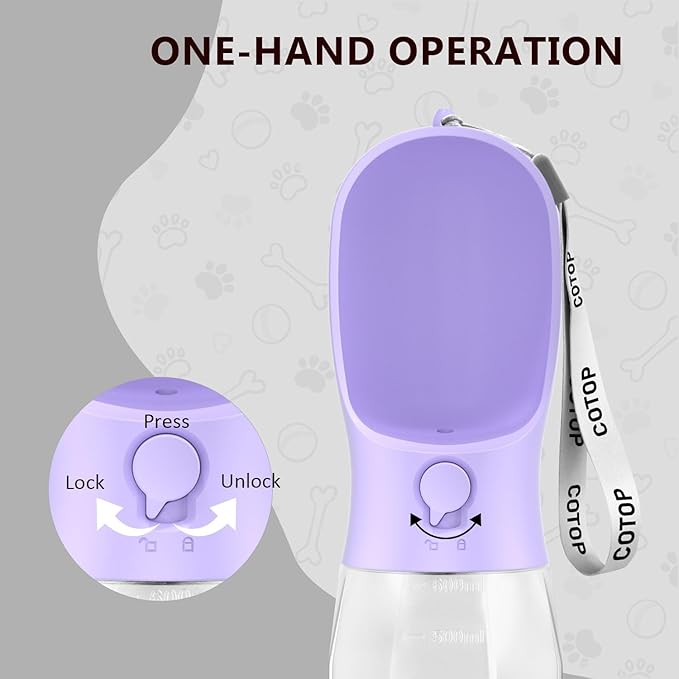 20oz Dog Water Bottle with Food Container & Poop Bag Dispenser | Leak-Proof Portable Pet Water Dispenser with Carabiner Clip | for Walking, Hiking, Travel