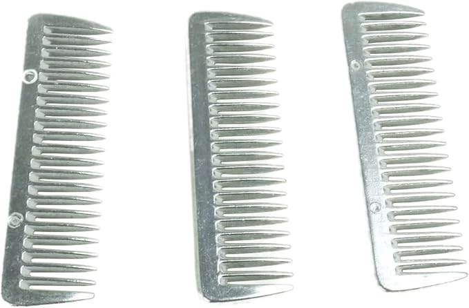 3PCS Stainless Metal Pulling Combs Horse Mane Tail Mini Pocket Combs 4013 …