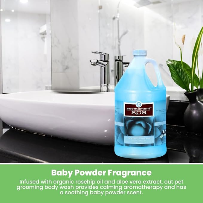 Best Shot Scentament Spa Caressing Puppy Wash, Baby Powder, 1 Gallon