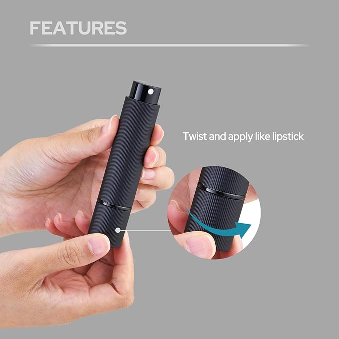 Travel Perfume Bottle Refillable - Cologne Spray Atomizer Mini - Small Travel Size Sprayer Empty for Refill Sample Container - Portable Fragrance Decant Dispenser for Men Women 3PCS 8ml Grey