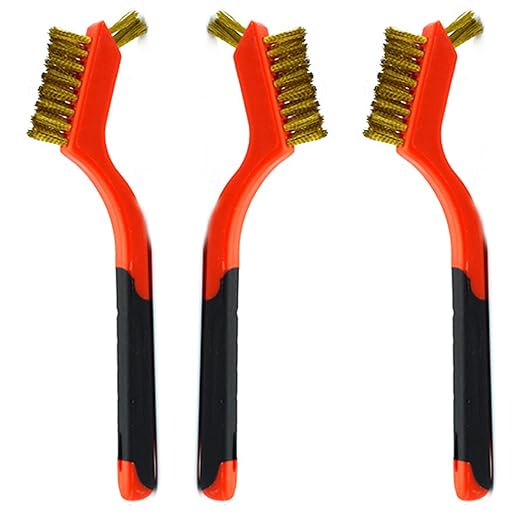 3Pcs Small Brass Wire Cleaning Brushes Set for Rust Removal in Holes