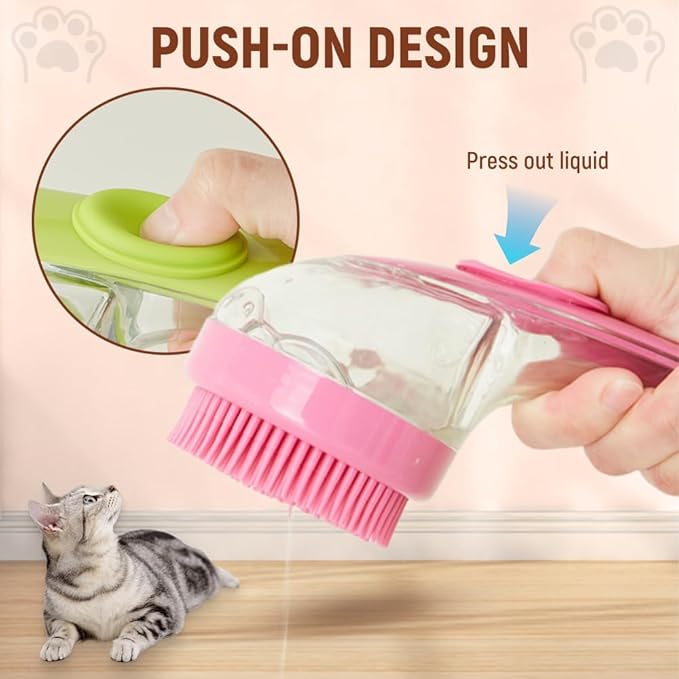 Dog Bath Brush, Pet Grooming Massage Scrubber for Long and Short Hair, 2025 Model (blue)