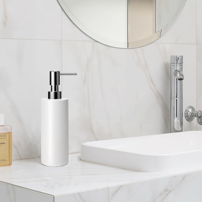 Soap Dispenser with Liquid Pump Hand Lotion Dispenser Ceramic for Shampoo Bathroom Kitchen 11oz