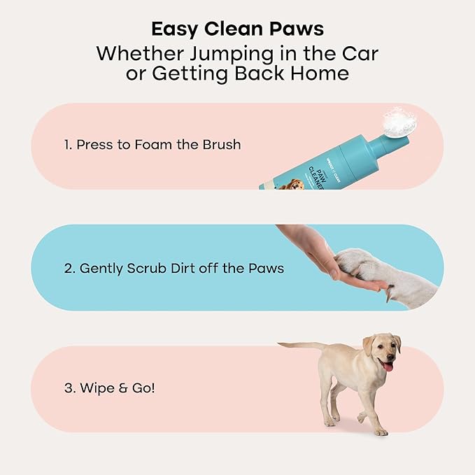 Uproot Clean Dog Paw Cleaner - No-Rinse Paw Cleaner for Dogs - Easy Dog Foot Washer with Bristle Brush - Fragrance-Free Foot Scrubber for Home and On-the-Go - Hypoallergenic & Safe All Dogs