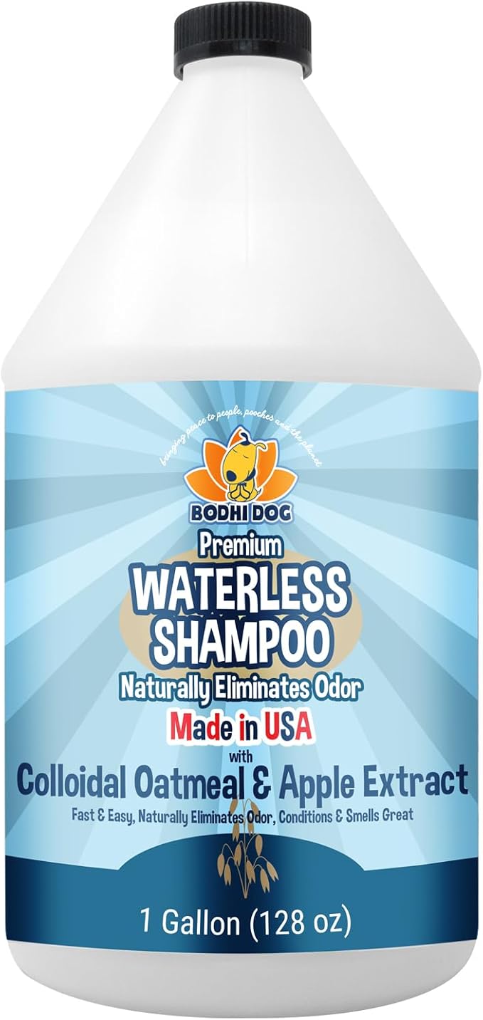 Bodhi Dog Waterless Shampoo - Natural Dry Shampoo for Dogs & Cats - Neutralizes Pet Odor - No Rinse Required - Made of Natural Extracts - Safe for Sensitive Skin - Oatmeal & Apple (1 Gallon)