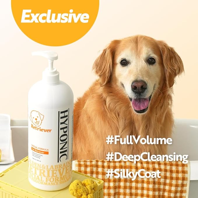 HYPONIC Shampoo for Retriever - Hypoallergenic Breed-Specific Shampoo for Retriever for Soft Volume, deep Cleansing, and Silky Coat (50.72oz)