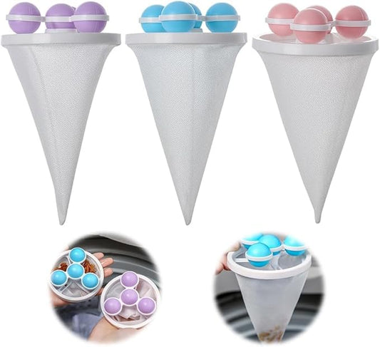 Floating Hair Filtering Mesh Removal, 2025 New Lint Catcher for Washing Machine Pet Hair Catcher for Washing Machine, Reusable Washing Machine Hair Catcher Tool for Pet Dog Hair Remover (3, Colorful)