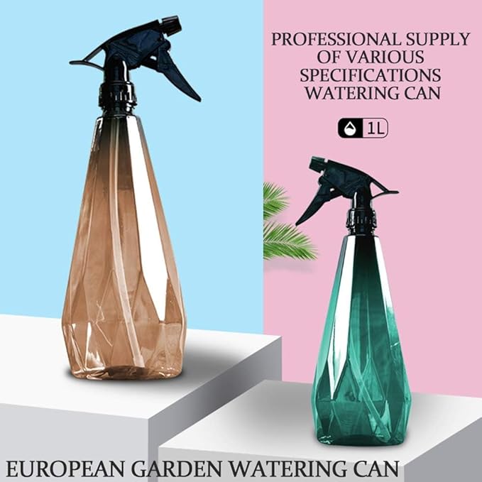 Amber Spray Bottle Cleaning Spray Bottles,Healthy Plastic, 32oz Spray Bottle For Hair&Hand&Clothe&Bathroom&Plant, Empty Mister Refillable Spray Bottles With ET,Essential Oil,Water,etc.(2 pack)