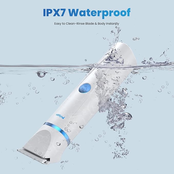 2-in-1 Dog & Cat Grooming Kit - Rechargeable Cordless Pet Hair Clippers with Nail Grinder & Paw Trimmer & 4 Guide Combs, Low Noise Dog Clippers for Grooming Small Medium Pets