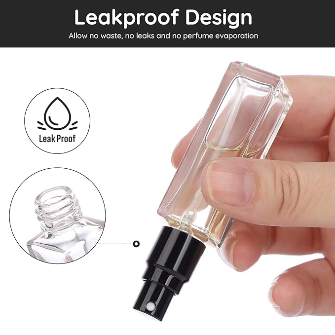 Segbeauty Perfume Atomizer Travel, 10pcs Portable Mini Refillable Perfume Bottles Kits, 10ML Scent Pump Case Empty Glass Toiletries Supplies Containers Travel Size Spray Bottles Accessories Set Clear