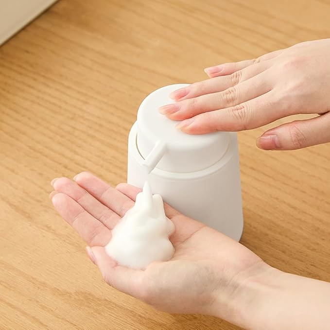 Matte White Foaming Hand Soap Dispenser Plastic 11 oz - Modern Minimalist Style for Bathroom & Kitchen Countertop Refillable