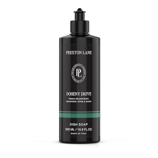 Preston Lane Luxury Dish Soap, Doheny Drive Scent | Plant Powered Formula with Essential Oils | Tough on Grease, Gentle on Hands | Vegan, Cruelty Free, Clean Ingredients
