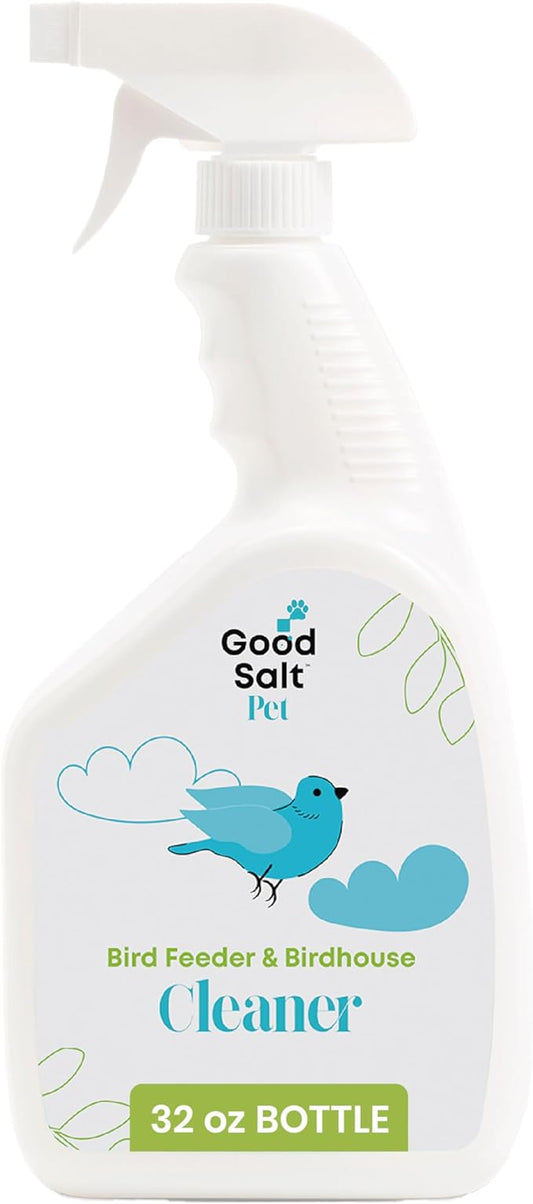 Good Salt Pet Bird Feeder & Birdhouse Cleaner, Natural Bird-Friendly Spray Formula, Made in the USA, 32 Ounce Bottle