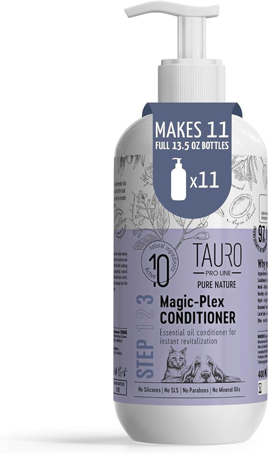 Tauro Pro Line Moisturizing Dog Conditioner Detangler - Pet Conditioner for Dogs, Safe for Cats & Puppy Sensitive Dry Skin & Damage Fur (Magic Plex 13.5 Fl Oz)