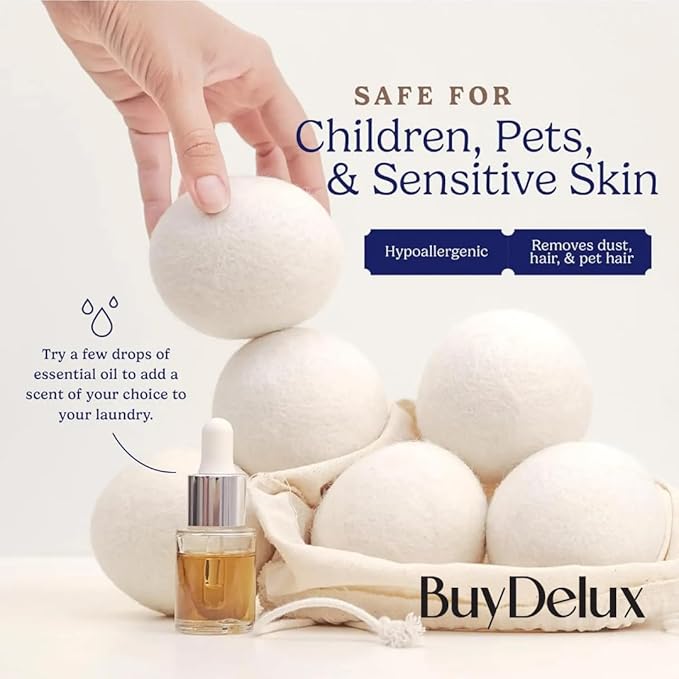 Wool Dryer Balls – XL 7cm (4 Pack) | 100% New Zealand Wool | Natural Fabric Softener, Eco-Friendly & Reusable Laundry Balls, Reduces Wrinkles & Pet Hair, Safe for Baby & Sensitive Skin