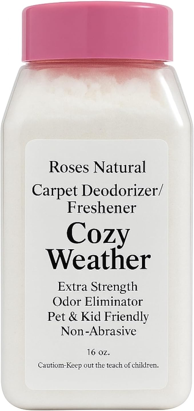 Cozy Weather Carpet Deodorizer Powder – 16 oz Inspired by Sweater Weather | Long-Lasting Fresh Scent, Natural Odor Eliminator | Pet & Kid Friendly, Non-Toxic, Made in the USA