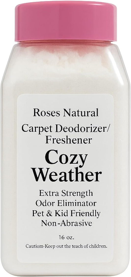 Cozy Weather Carpet Deodorizer Powder – 16 oz Inspired by Sweater Weather | Long-Lasting Fresh Scent, Natural Odor Eliminator | Pet & Kid Friendly, Non-Toxic, Made in the USA