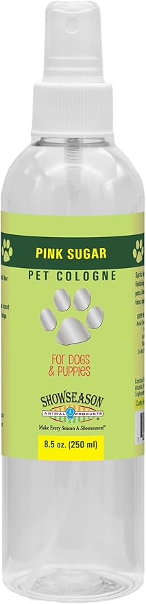 Showseason® Pink Sugar Pet Cologne 8.5 oz. For Dogs and Puppies | Long-Lasting Odor Eliminator, Cruelty-Free, Paraben-Free, Biodegradable and Non-Toxic, Made in The USA