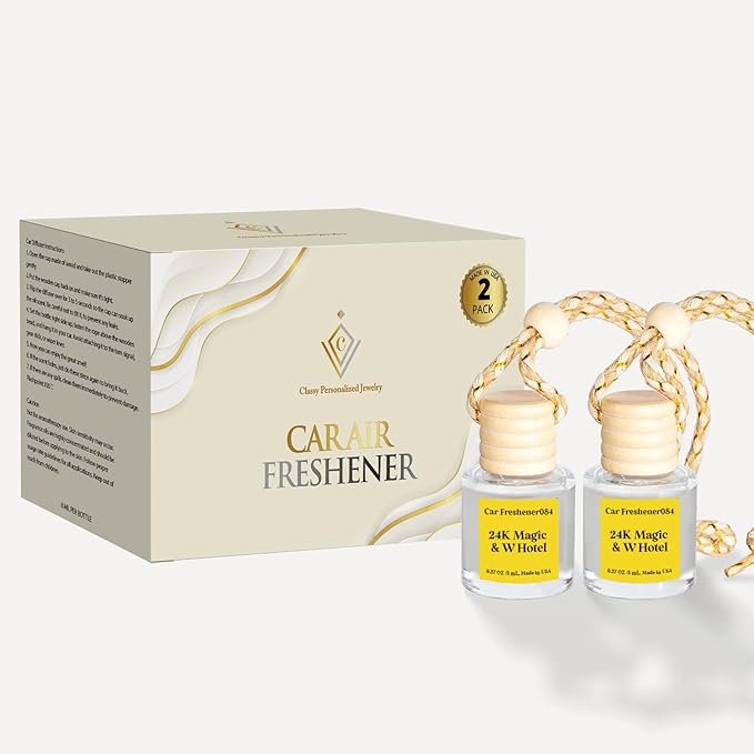 C Classy Car Air Freshener Hanging 2 Pack, Air Fresheners,Hotel Scent Air Freshener, Diffuser Oil for C ar, Long-Lasting Fragrance, Car Freshener for Women & Men Gift, Made in USA