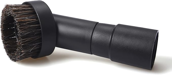 25mm Long Horse Hair with Universal Connector for 25mm/1", 32mm/1-1/4, 35mm/1-3/8 Hose, 1.25 Inch Small Round Dust Suction Brush Vacuum Brush Attachment Soft Bristle Cleaner Replacement with Adapter