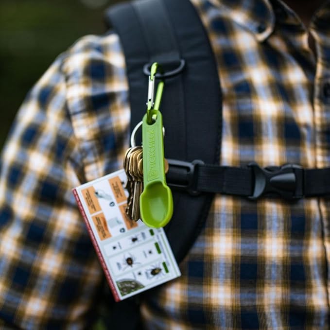 Tick Remover Spoon Keychain - Lightweight Tick Remover Tool with Free Tick ID Card & Carabiner
