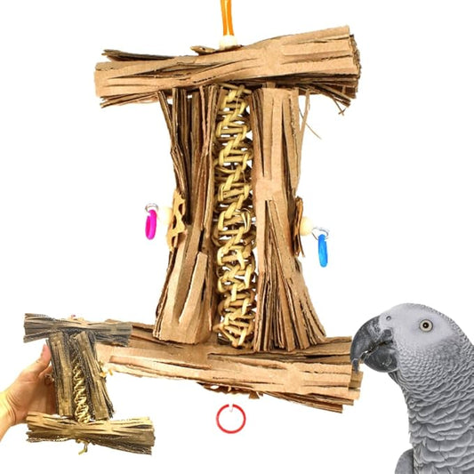 1547 Natural Helix Bonka Bird Toys Cardboard Shredder Vine Parrot Parrotlet Conure Cockatiel Beak