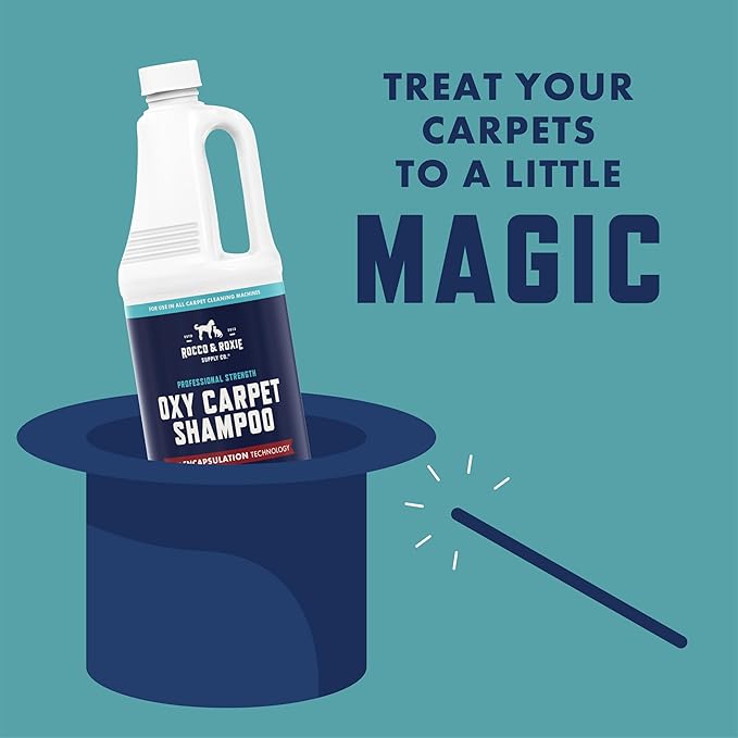 Rocco & Roxie Carpet Cleaner Solution for Pets - Pet Stain Remover, Use In Any Carpet Shampooer Machine - Deep Cleaning For Everyday Dog Odor On Couch, Upholstery, and Rugs