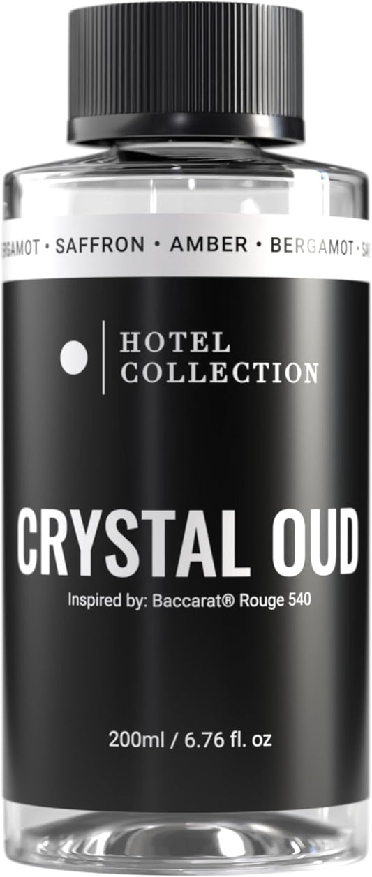 Hotel Collection Diffuser Oil - Crystal Oud - Aromatherapy Essential Fragrance Oil - Bergamot, Sweet Berries, Jasmine & Saffron - 200ML 6.7 Fl oz