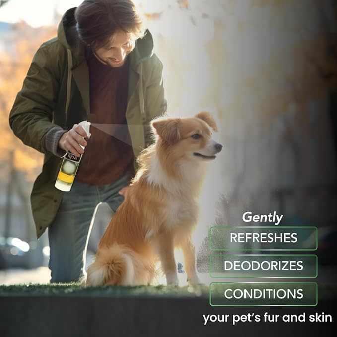 Best Shot Scentament Spa Botanical Body Splash, Detangler Spray, Body Spray for Pets, Cat and Dog Cologne Spray, Lemon Vanilla, 8 Oz.