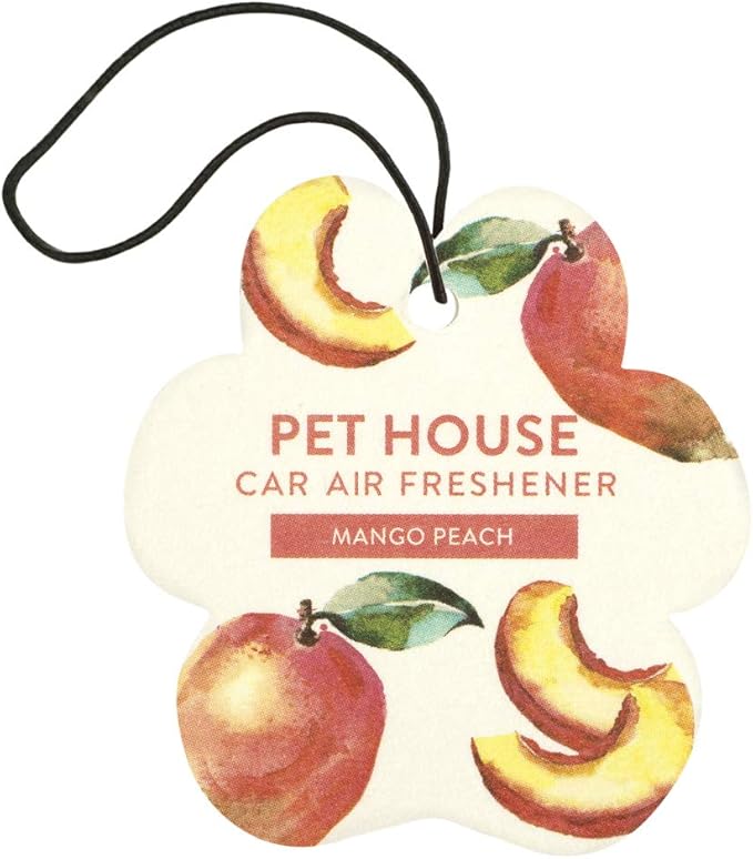 One Fur All Pet House & Car Air Freshener - Mango Peach, Pack of 4 - Non-Toxic, Pet-Friendly, Hanging Odor Eliminator