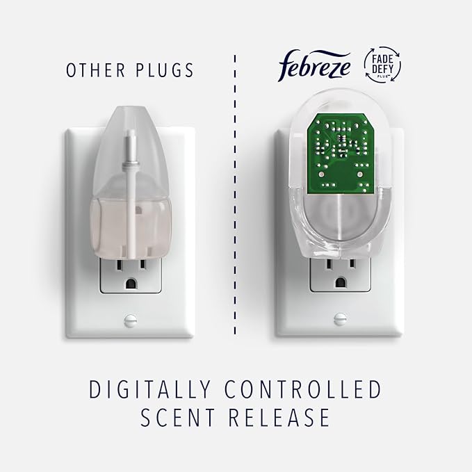Febreze LIGHT Fade Defy PLUG Air Freshener, Bamboo, (2) .87 fl. oz. Oil Refill