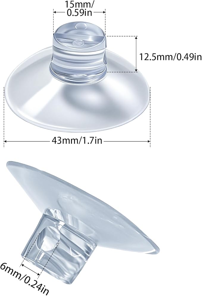 4 Pack Bathroom Shower Caddy Connectors Suction Cups, heavy-duty suction cups Compatible with no drilling Christmas Light suction cups for Fixed Shelf Basket, Bathroom Storage Shelves, Kitchen Racks