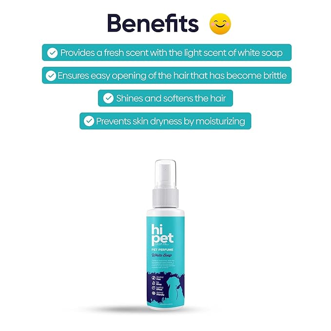 White Soap Pet Perfume, Cat & Dog Perfume Spray Long Lasting, Cat and Dog Cologne to Soften, Shine, Refresh the Coat, 4.06 Fl Oz (Pack of 6)