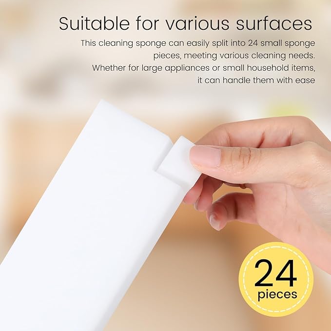 TRENDBOX Melamine Sponges Magic Cleaning Sponges Melamine Foam for Dishes Eraser Sponges for Kitchen (White, 6.3x2.4x0.7 Inch (Pack of 20))
