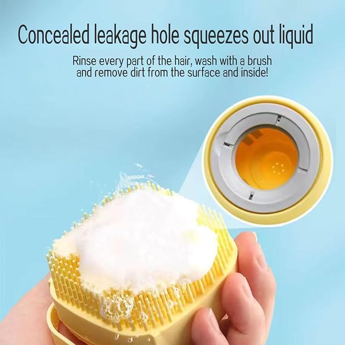 Pets Bath Brush | Scrubber for Bath | Dog Shampoo Brush | Dog Washing/Shower Brush, Suitable for Short/Long Haired Dogs, (pink) (Yellow)