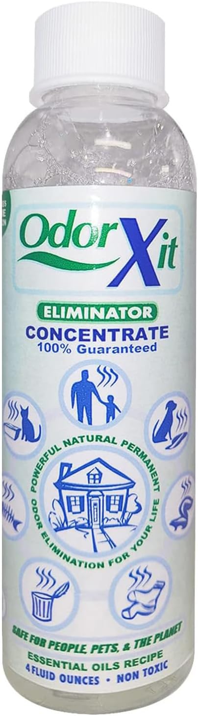 OdorXit Odor Eliminator Concentrate (4oz) + Magic Air Odor Neutralizer Spray (8oz) – Natural & Safe Odor Removal for Pets, Home & On-the-Go