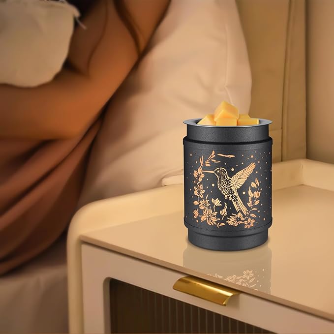 Hummingbird Metal Wax Warmer - Electric Fragrance Candle Oil Burner for Wax Melts as Gifts for Moms, Grandma, Women & Girls
