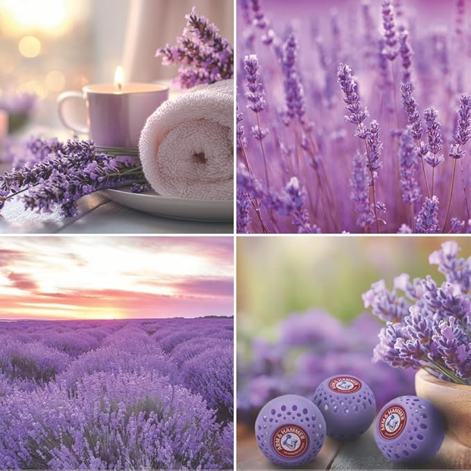 Arm & Hammer Odor Busterz Lavender Deodorizing Balls - Air Freshener and Odor Eliminator - Long-Lasting Freshness for Home, Bathroom, Closet, Gym Bags, Sports Gear and More - 3-Count, Lavender Scent