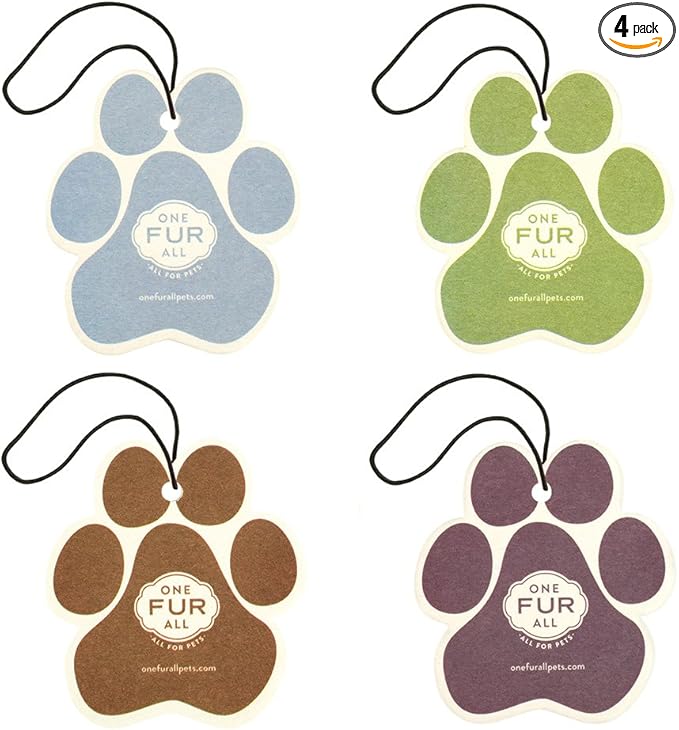 One Fur All Pet House Air Freshener - Variety Pack of 4 - Non-Toxic, Pet-Friendly Odor Eliminator for Small Spaces & Car - Hanging