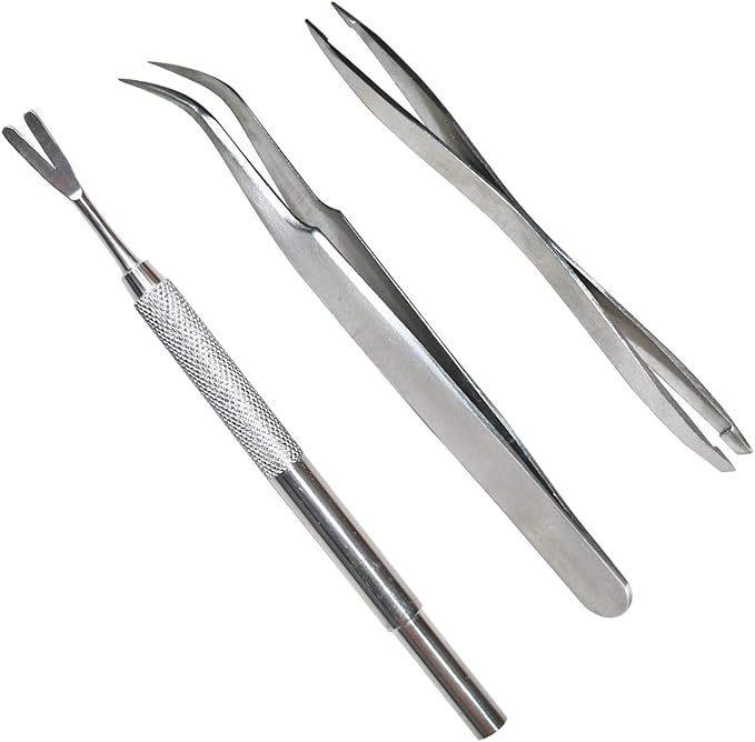 3 Pack Tick Remover Tool Set Stainless Steel Tick Remover Kit for Cats and Dogs
