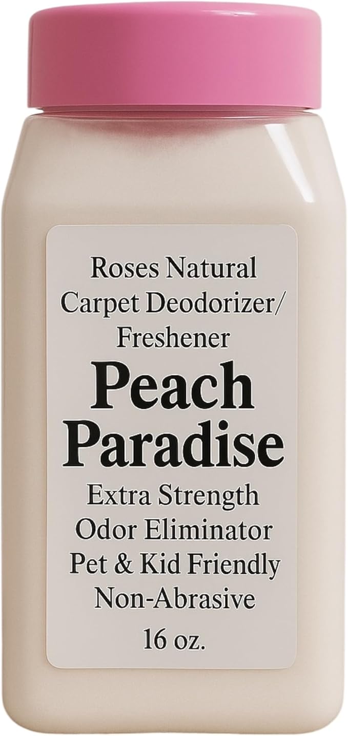 Carpet Deodorizer Powder – Multiple Scents, Pet & Kid Friendly, 16 oz (Peach Paradise)