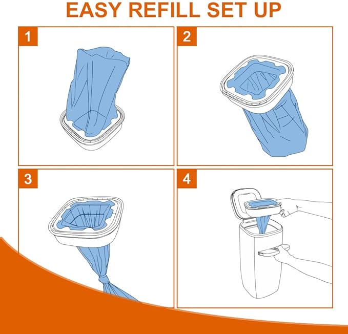 42 FT Jumbo Square Refills Disposal Bags Refill Compatible with Pet Dogs Genie Dog Waste Disposal System Pails, Up to 6 months of Supply,Ultimate Odor Control Dog Poop Bags (6 Pack)