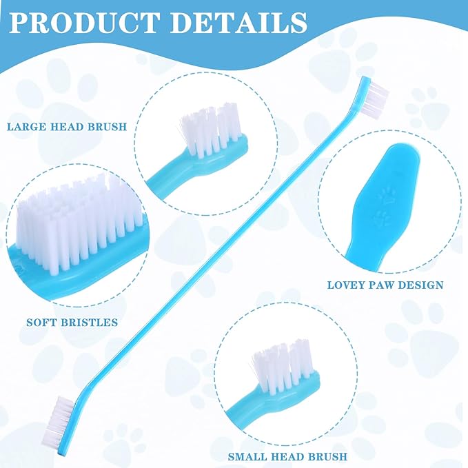 Tobeelec 70 Pcs Dog Tooth Brush Pet Toothbrush Soft Grooming Dogs Toothbrush Dog Double Sided Puppy Long Handle Brush for Large and Small Teeth Cleaning Dental Oral Care (Colorful)