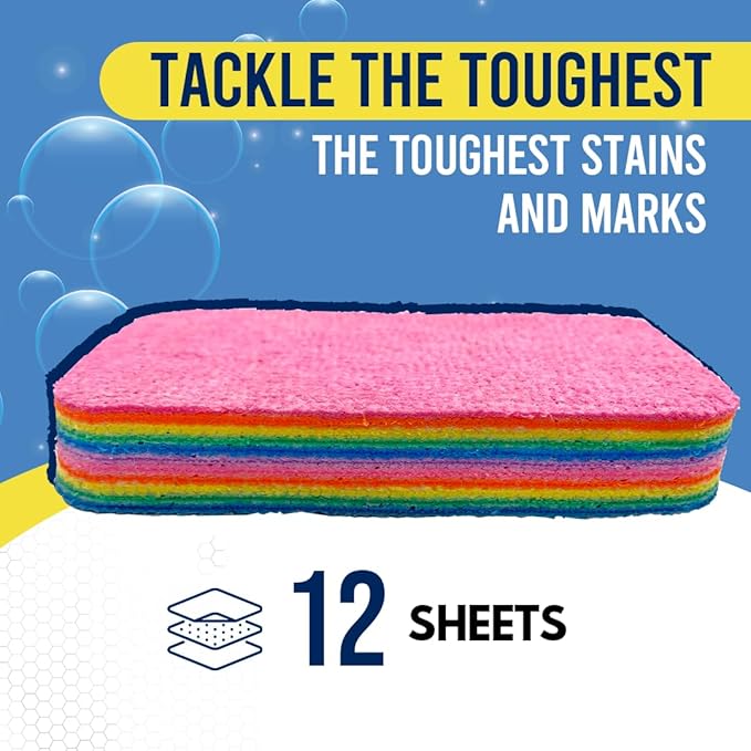 3 Pack 12-Layer Tearable Sponges, Multi-Layered PVA Microfiber Cleaning Pad – Ultra Absorbent, Reusable, Easy to Separate Layers – Ideal for Kitchen Cleaning and Household Surfaces