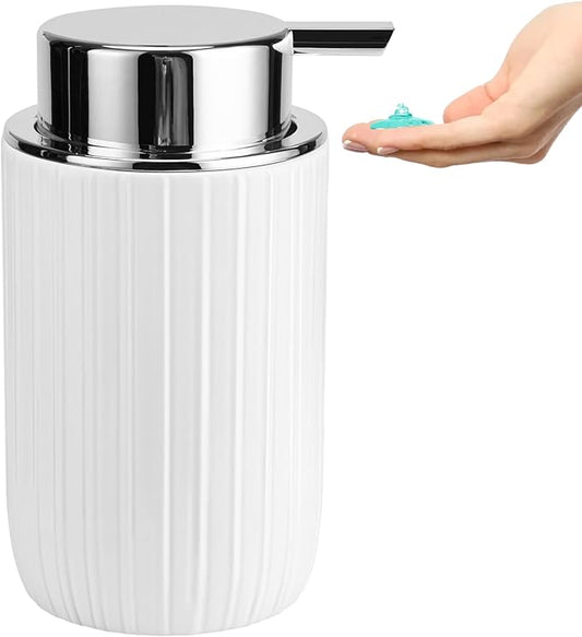 Soap Liquid Dispenser Ceramic with Easy-to-Press Pump Hand Liquid Dispenser (Can't Foam) for Shampoo Bathroom Countertop 13.5 oz