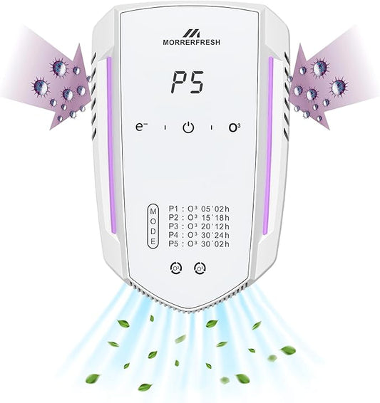 Ozone Odor Eliminator for Strong Odor 99% Cat Litter Deodorizer Dog Poof Odor Removal Air Ionizers for Home Portable Air Purifier for Pets Toilet Wardrobe Shoe Garage Room Cabinet White